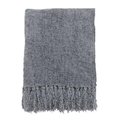 Saro Lifestyle SARO TH110.GY5060 50 x 60 in. Oblong Gray Chenille Throw with Fringed Edge TH110.GY5060